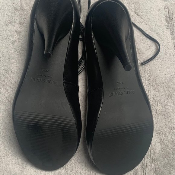 Colin Stuart  Black Leather Tie Up Shoes/Heels - Picture 4 of 6